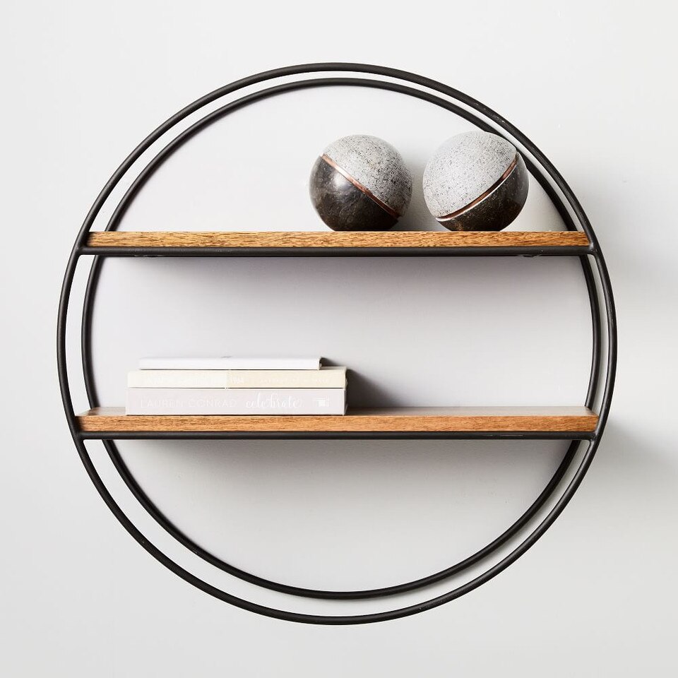 Round Wood & Metal Shelf west elm United Kingdom